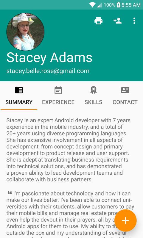 Resume Android App screenshot