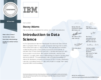 Introduction to Data Science Specialization